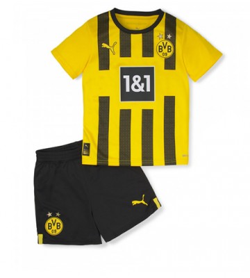 Borussia Dortmund Hjemmedraktsett Barn 2022-23 Kortermet (+ Korte bukser)